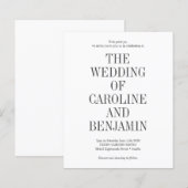 Budget Stilvolle klassische Trendy Wedding Einladu (Vorne/Hinten)