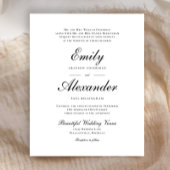 Budget Stilvolle Script Black Wedding Einladung