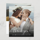 Budget Stilvolle Skript-Foto Hochzeit Danke-Card (Vorne/Hinten)