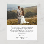 Budget Stilvolle Skript-Foto Hochzeit Danke-Card (Rückseite)