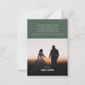 Budget Stilvolle Skript-Foto Hochzeit Danke-Card Mitteilungskarte (Rückseite)