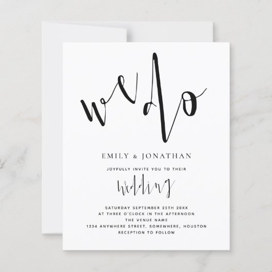 Budget Stilvolle Skripte Wir machen Hochzeit Einla (Vorderseite)