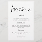 Budget Stilvolle Typografie Simple Wedding Menu (Vorderseite)