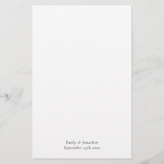 Budget Stilvolle Typografie Simple Wedding Menu (Rückseite)