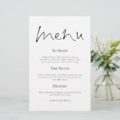 Budget Stilvolle Typografie Simple Wedding Menu (Stehend Vorderseite)