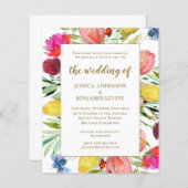 Budget Stilvolle Watercolor Garden Wedding Einladu (Vorne/Hinten)