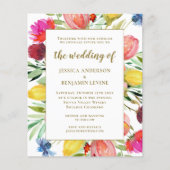 Budget Stilvolle Watercolor Garden Wedding Einladu (Vorderseite)