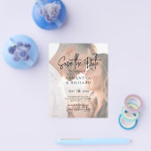 Budget Stilvolles Typografie-Foto Save the Date Flyer (Einzeln)