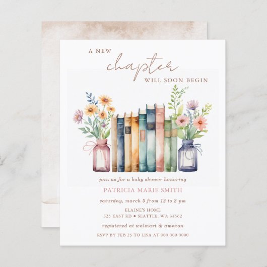 Budget Story book Gender Neutral Baby Shower (Vorne/Hinten)