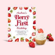 Budget Strawberry Berry Erster Geburtstag für Mädc