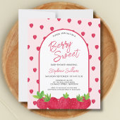 Budget Strawberry Berry Sweet Baby Shower Einladun