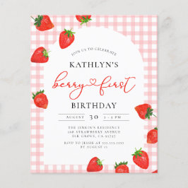 Budget Strawberry Birthday Berry Erste Einladung