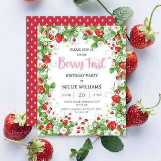 Budget Strawberry First Birthday Party