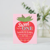 Budget Strawberry Kinder Einladung zum ersten Gebu (Stehend Vorderseite)