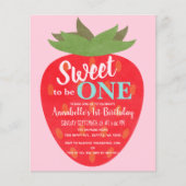 Budget Strawberry Kinder Einladung zum ersten Gebu (Vorderseite)