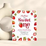Budget Strawberry Sweet One First Birthday Girls<br><div class="desc">Budget Erdbeere Sweet One First Birthday for Girls Einladung</div>