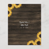 Budget String Light Sonnenblumen Einladung Hochzei (Rückseite)