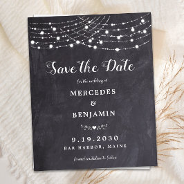 Budget String Light Wedding Save the Date Postcar