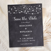 Budget String Light Wedding Save the Date Postcar