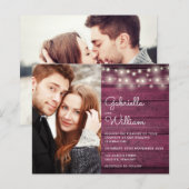 Budget String Lights Burgundy Foto Wedite Einladun (Vorne/Hinten)