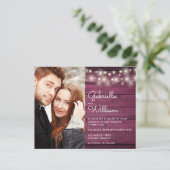 Budget String Lights Burgundy Foto Wedite Einladun (Stehend Vorderseite)