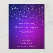 Budget String Lights QR Code Lila Hochzeitseinladu (Vorderseite)