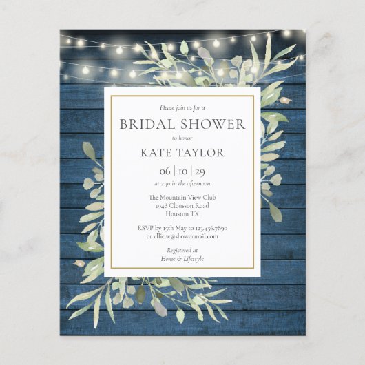 Budget String Lights Rustikales Brautparty laden e (Vorderseite)