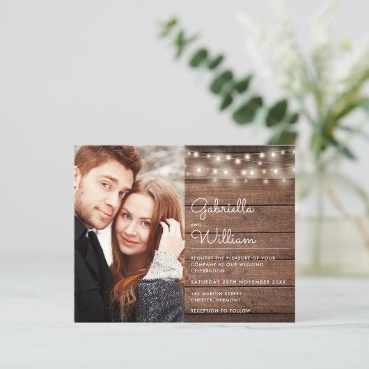 Budget String Lights Rustikales Foto Hochzeit Einl (Stehend Vorderseite)