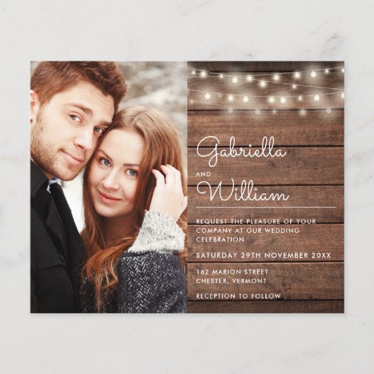 Budget String Lights Rustikales Foto Hochzeit Einl (Vorderseite)