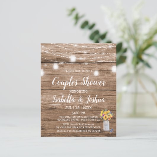 Budget String of Lights & Mason Jar Couples Dusche (Stehend Vorderseite)