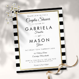 Budget Stripe WeddingCouples Einladung Flyer