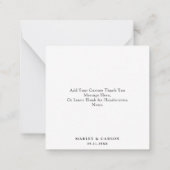 Budget Stylish Boho Script Wedding Vielen Dank Mitteilungskarte (Rückseite)