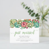 Budget Sukkulent Cactus Wedding Announcement (Stehend Vorderseite)