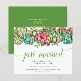 Budget Sukkulent Cactus Wedding Announcement