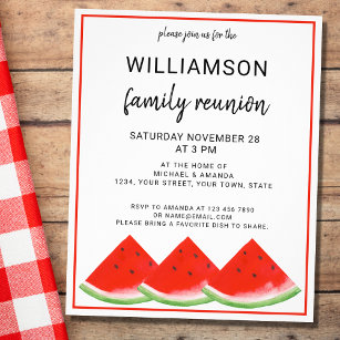 Budget Summer Family Wiedersehen Watermelon Einlad Flyer