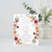 Budget Summer Multi Color Floral Wedding Programm (Stehend Vorderseite)