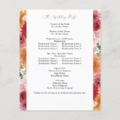 Budget Summer Multi Color Floral Wedding Programm (Rückseite)