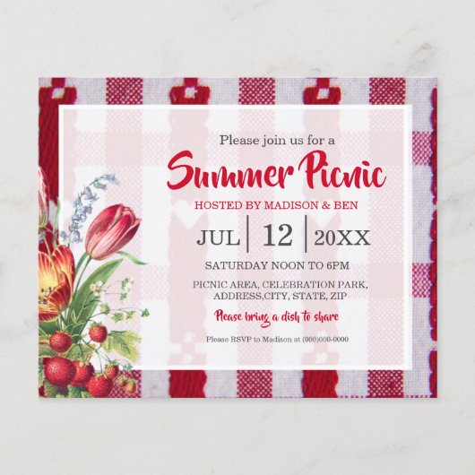 Budget Summer Picnic Party Einladung (Vorderseite)