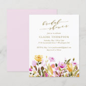 Budget Summer Pink Blume Brautparty Einladung (Vorne/Hinten)