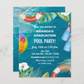 Budget Summer Pool Party Abschluss Einladung (Vorne/Hinten)