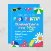 Budget Summer Pool Party Birthday Beach Ball (Vorne/Hinten)