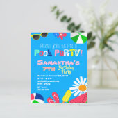 Budget Summer Pool Party Birthday Beach Ball (Stehend Vorderseite)