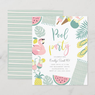 Budget Summer Pool Party Script Sweet 16 Geburtsta