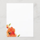 Budget Summer Poppy Baby Sprinkle Einladung (Rückseite)