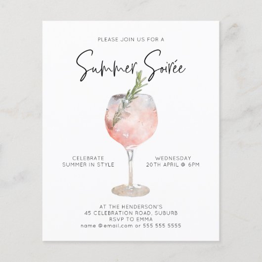 Budget Summer Soiree Drinks Cocktail Party Rosa (Vorderseite)