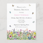 Budget Summer Watercolor Bridal Brunch Einladung (Vorderseite)