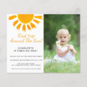 Budget Sun Girl's Foto Geburtstagsparty Einladung (Vorderseite)