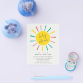 Budget Sun Script Moderne Babydusche Einladung Flyer (Einzeln)