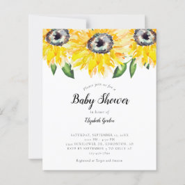 Budget Sunflower Baby Dusche Elegante Script Chic