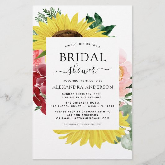 Budget Sunflower Brautparty (Vorderseite)